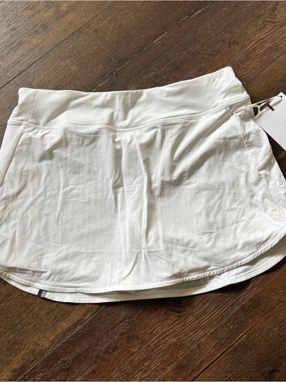 Rhoback White Athletic Skort with Logo Tag